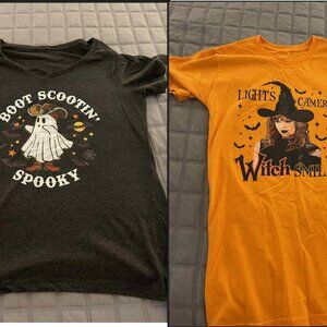 Two Women's Halloween Shirts Size medium